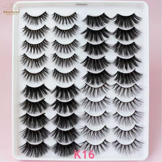 Abestyou High Quality 3D False Eyelashes Full Strip Natural Style Faux Mink Eye Lashes Fluffy and Fake Fluff