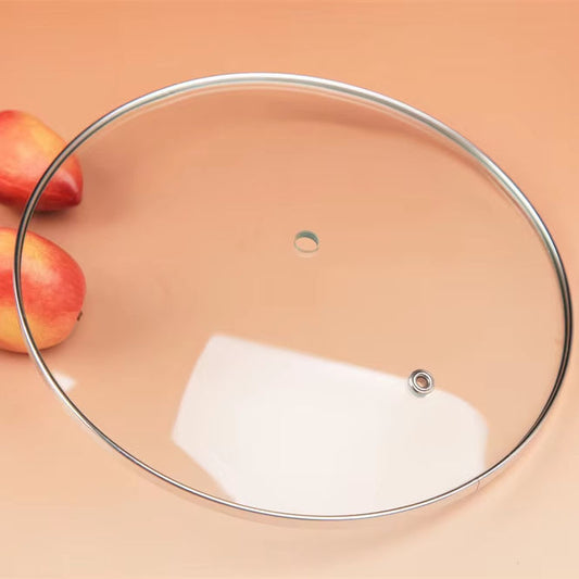 C Type Round Pan Tempered Glass Lid with Handle for Frying Pan Skillet Cookware