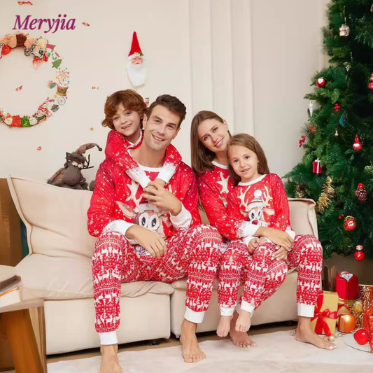 Family Christmas Pajamas Set Fashion Print Father Mother Kids Family Matching Clothes Outfits Family Sleepwear